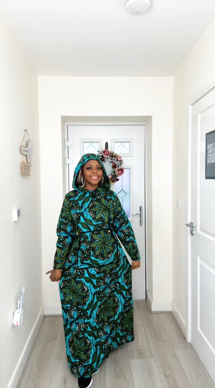Ifeoluwa Hooded Ankara Dress