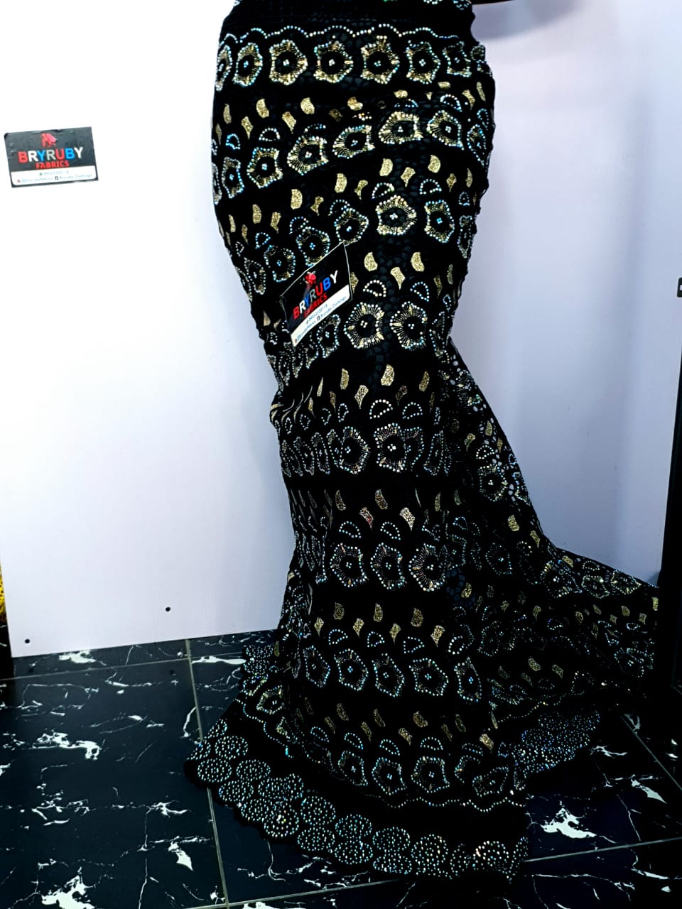 Andrea Swiss Cotton Lace - Black - SCL02A