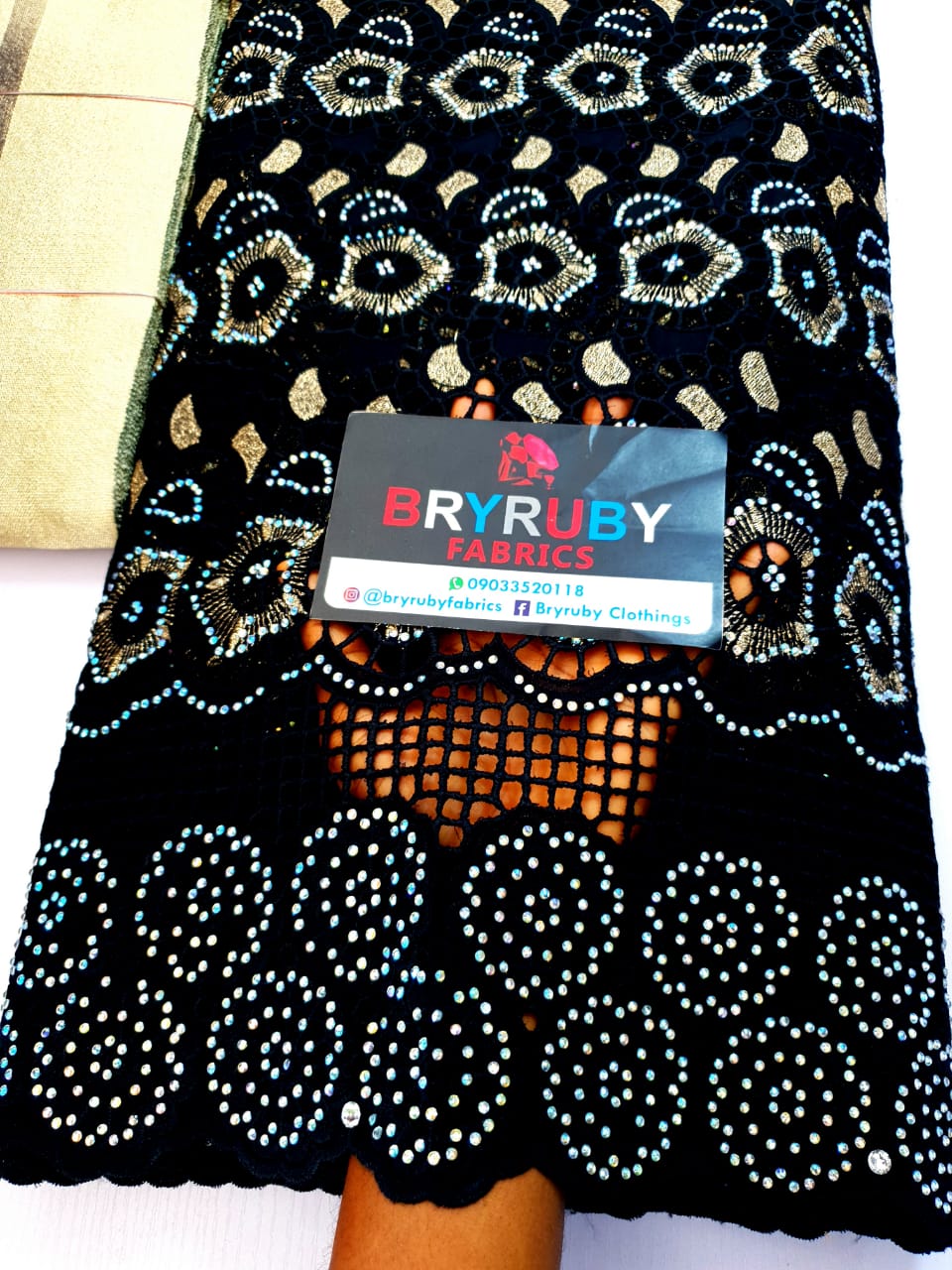 Andrea Swiss Cotton Lace - Black - SCL02A