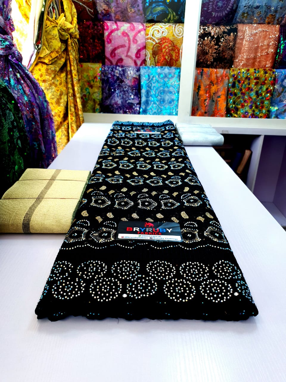 Andrea Swiss Cotton Lace - Black - SCL02A