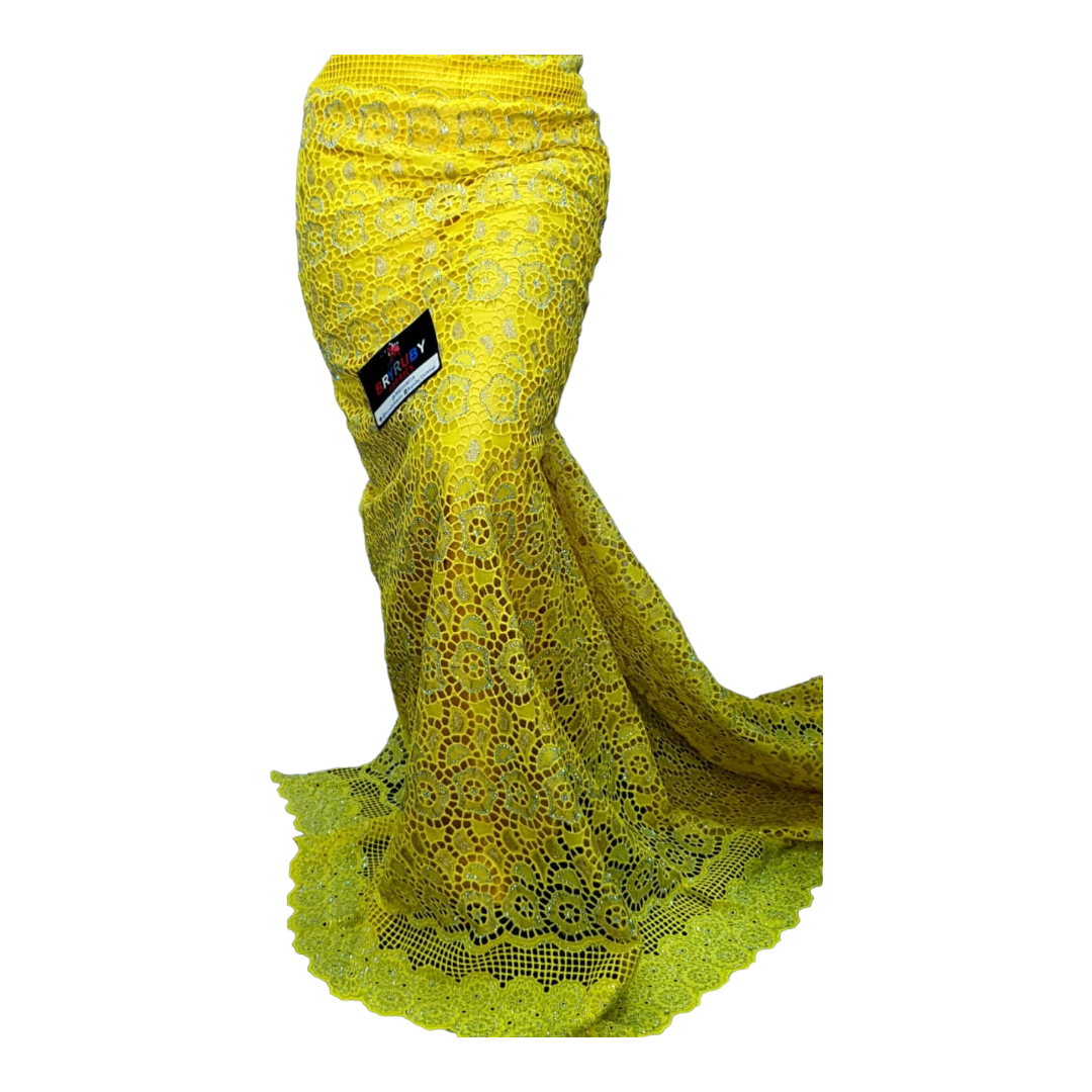 Andrea Swiss Cotton Lace - Yellow & Gold - SCL02C