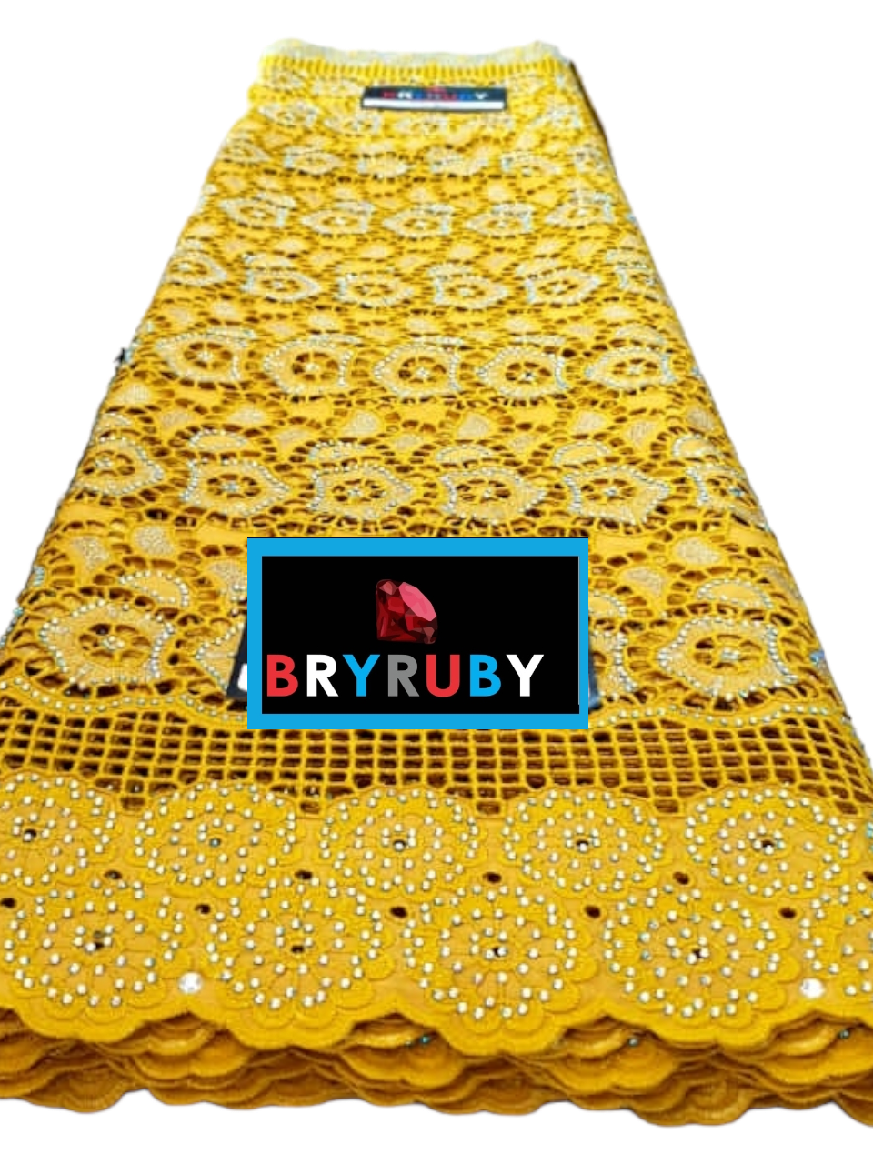 Andrea Swiss Cotton Lace - Mustard & Gold - SCL02F