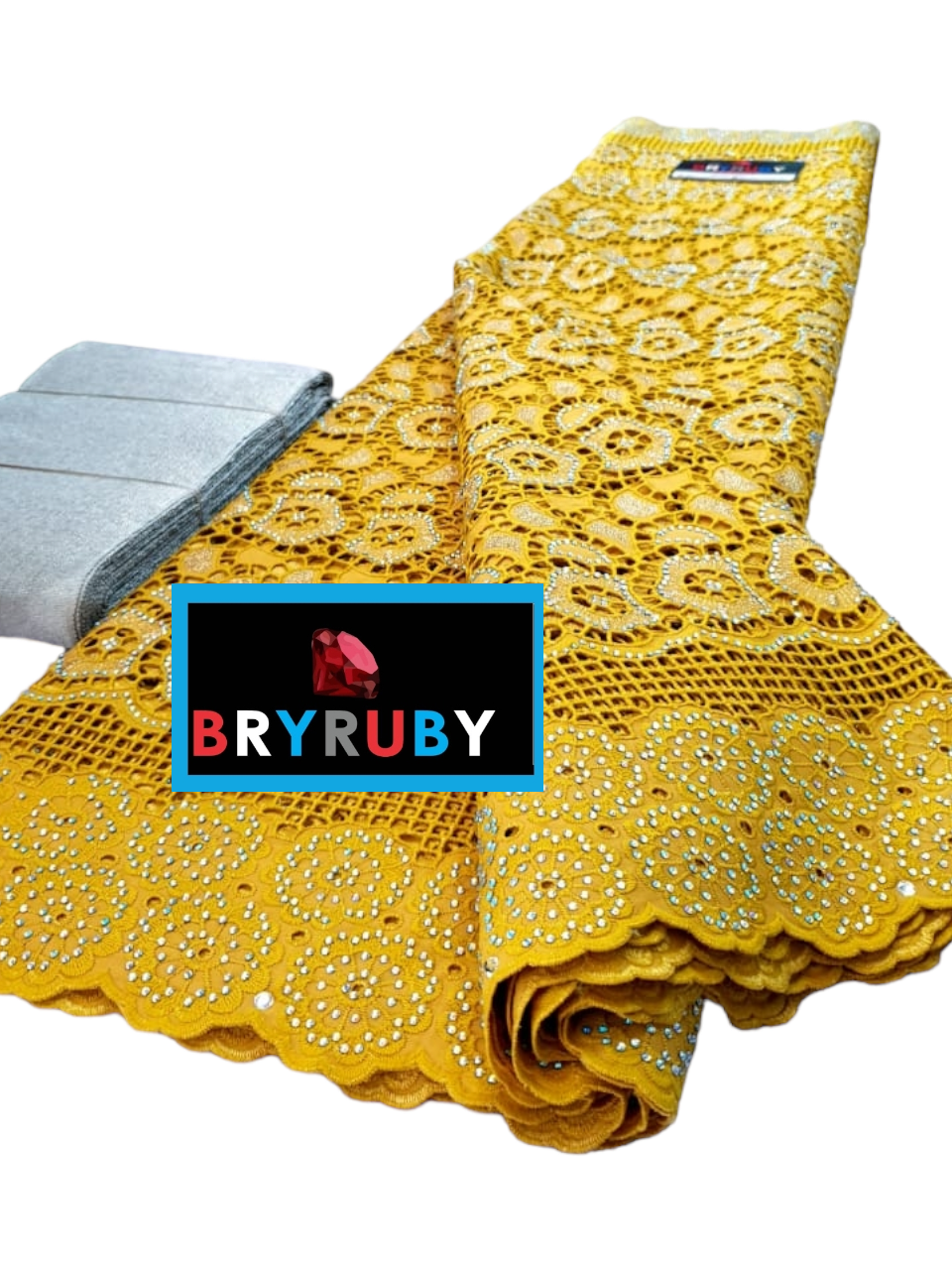 Andrea Swiss Cotton Lace - Mustard & Gold - SCL02F