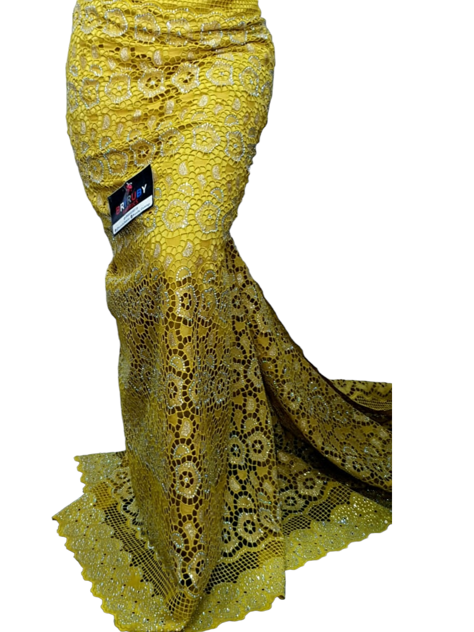 Andrea Swiss Cotton Lace - Mustard & Gold - SCL02F