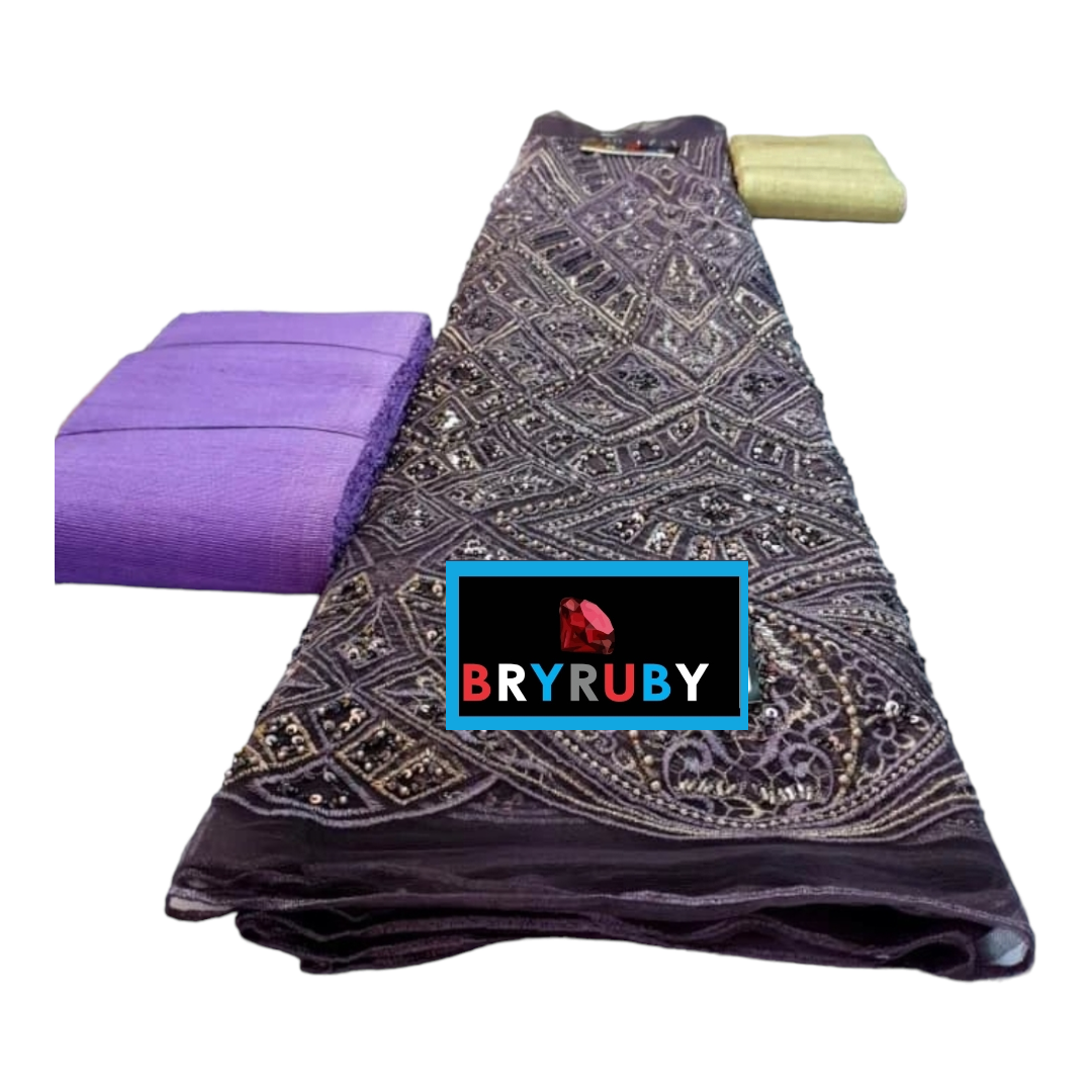 Beauty Lilac Mix Beaded Tulle Lace BTL18A