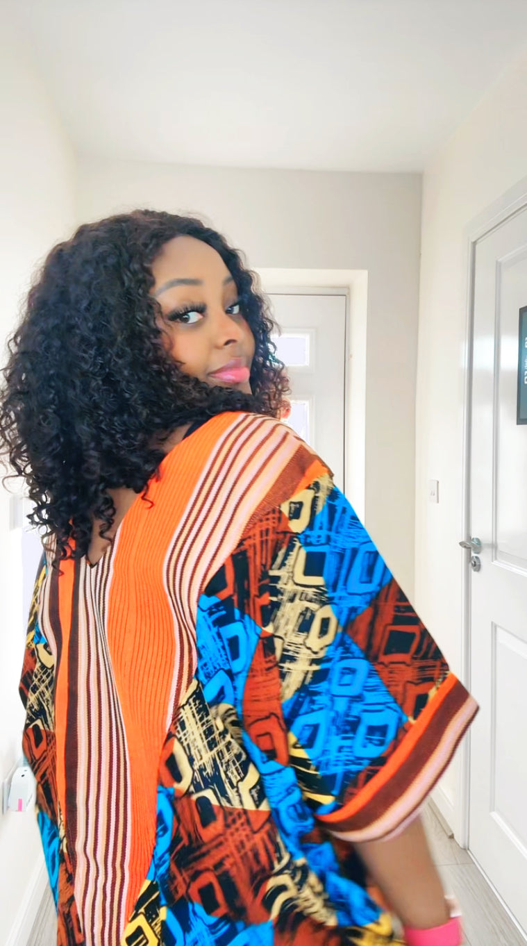 Arike Asooke V-Neck Reversible Ankara Boubou