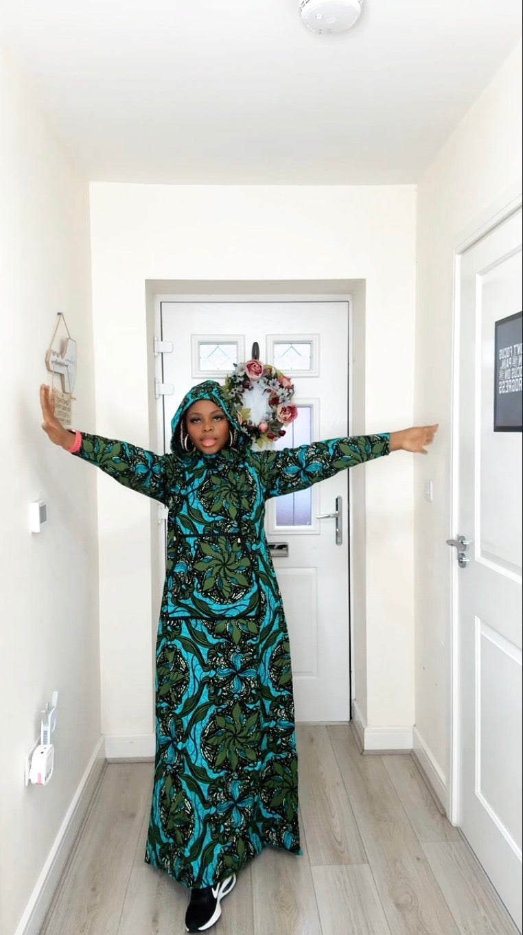 Ifeoluwa Hooded Ankara Dress