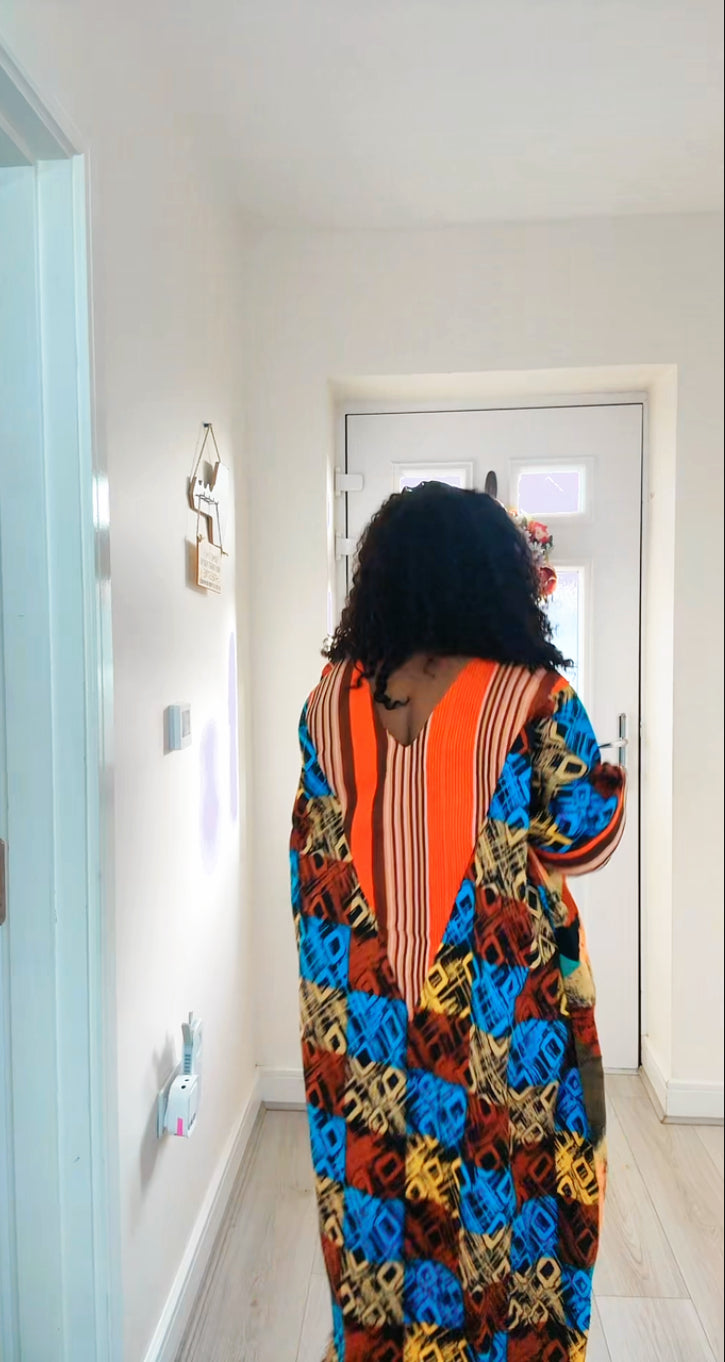 Arike Asooke V-Neck Reversible Ankara Boubou