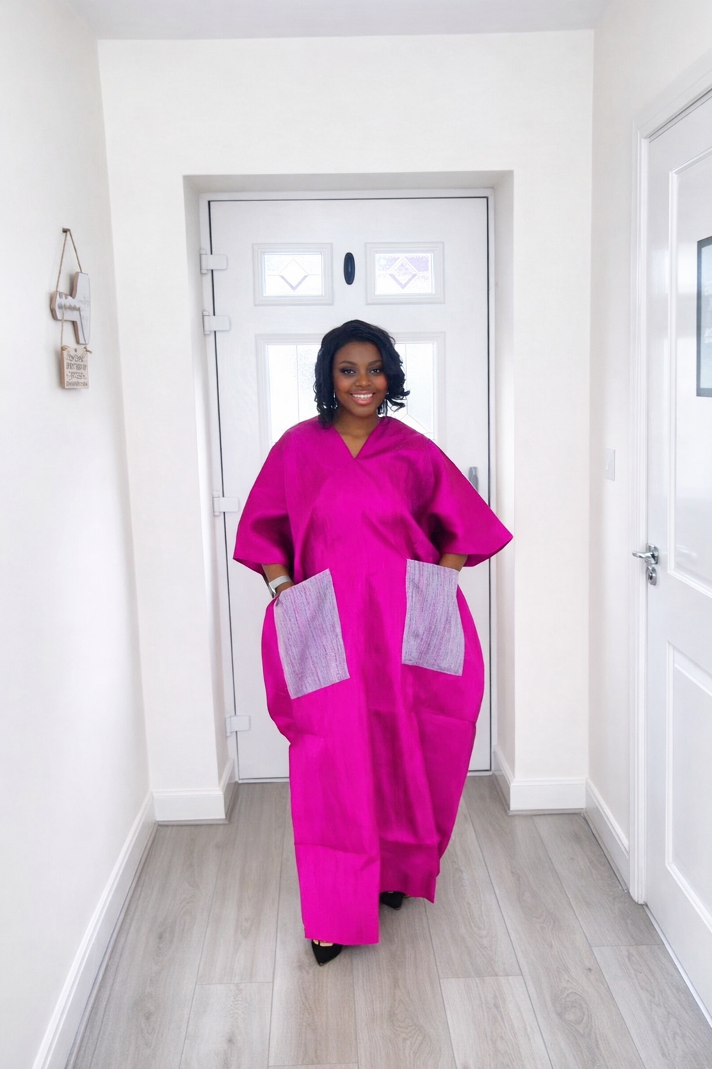 Oluyemisi Fuschia (Lilac Bow) Brocade Boubou