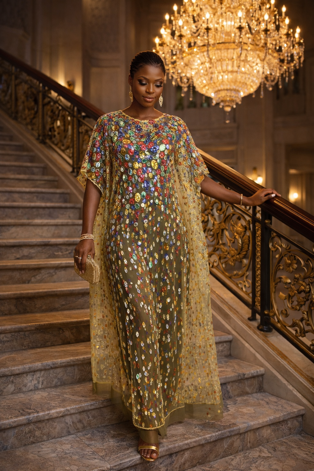 Iremide Yellow Boubou Lace (Free inner)