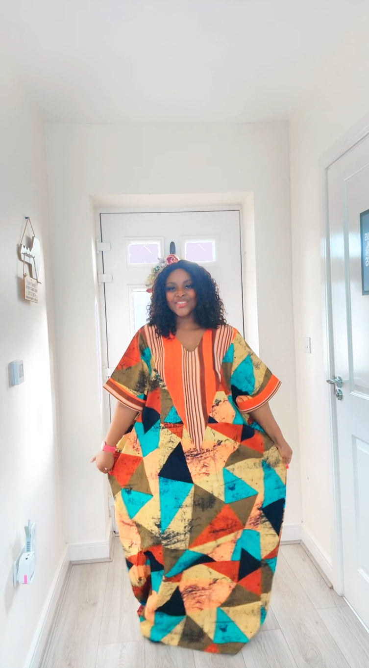 Arike Asooke V-Neck Reversible Ankara Boubou