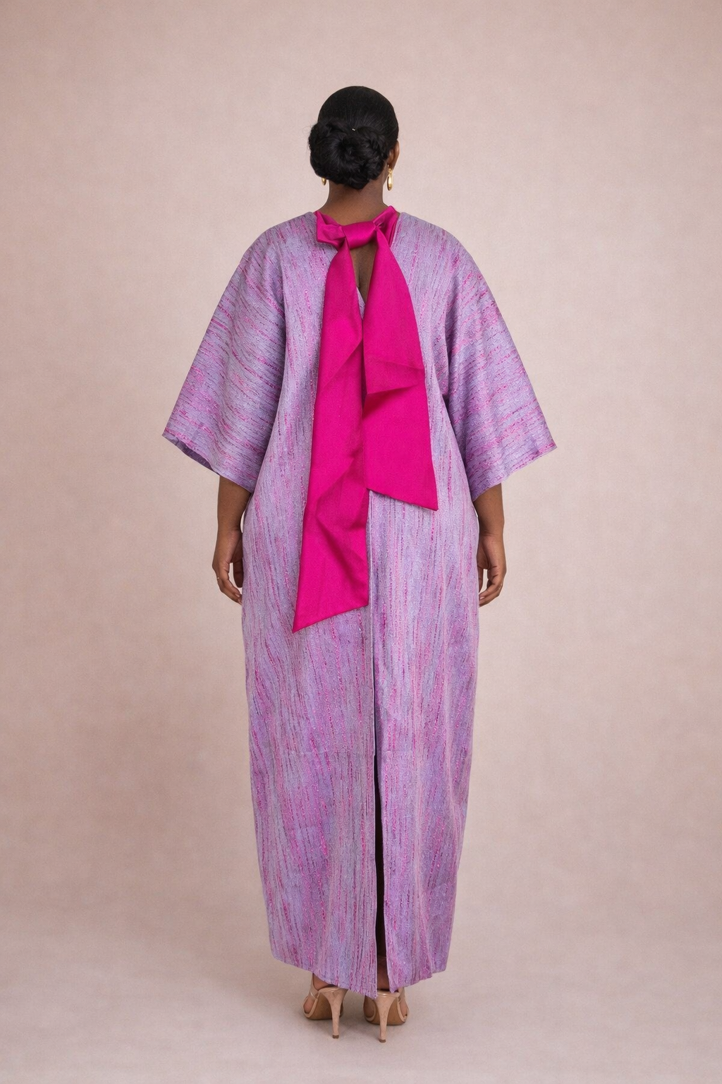 Oluyemisi Lilac (Pink Bow) Brocade Boubou