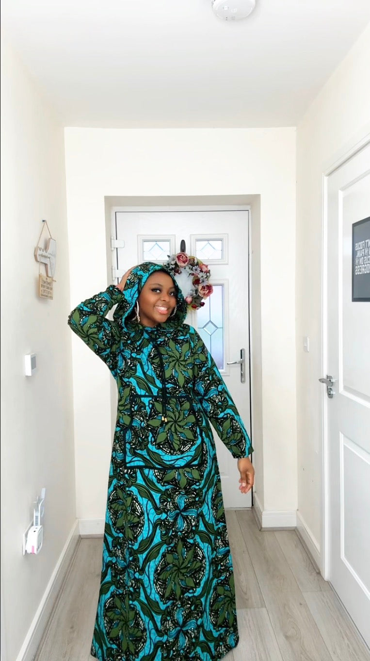 Ifeoluwa Hooded Ankara Dress