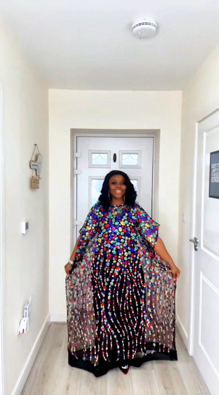 Iremide Black Boubou Lace (Free inner)