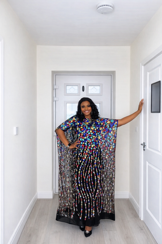 Iremide Black Boubou Lace (Free inner)