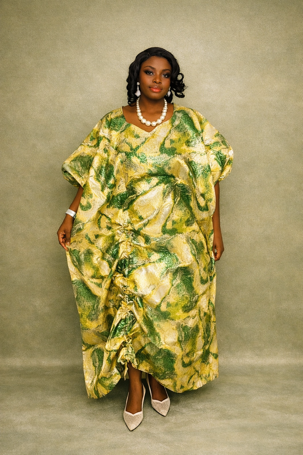 Temitope Yellow Brocade Boubou