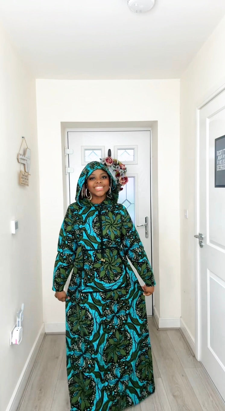 Ifeoluwa Hooded Ankara Dress