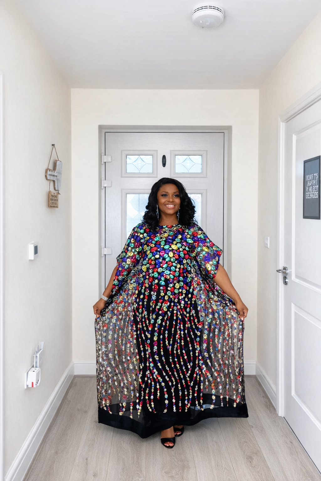 Iremide Black Boubou Lace (Free inner)