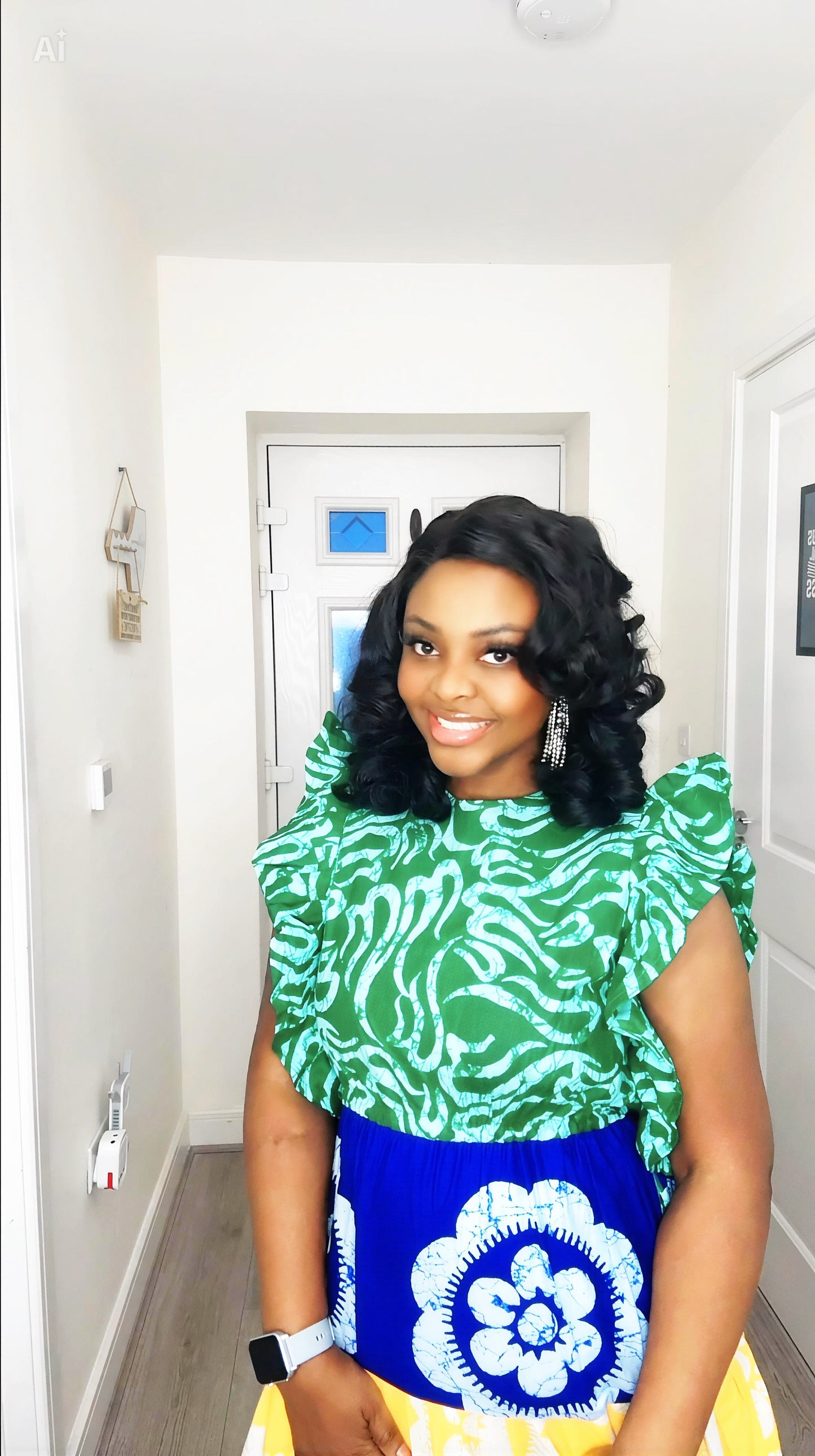 OMOTOKE GREEN ANKARA MAXI DRESS