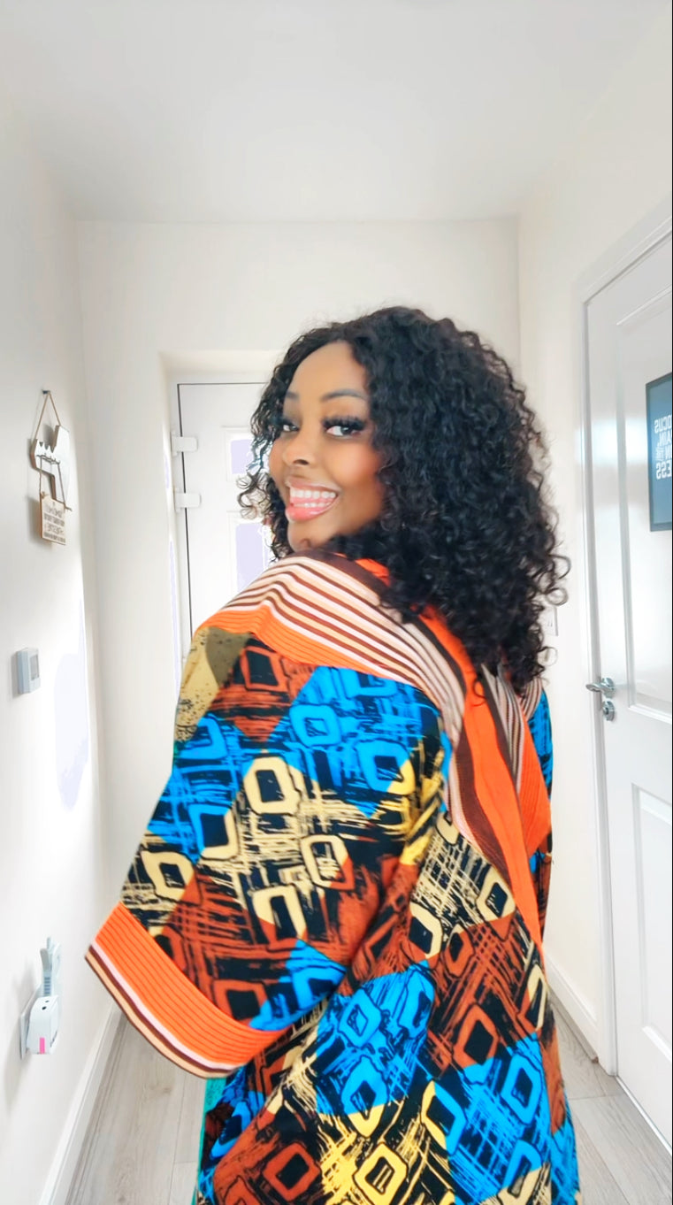 Arike Asooke V-Neck Reversible Ankara Boubou