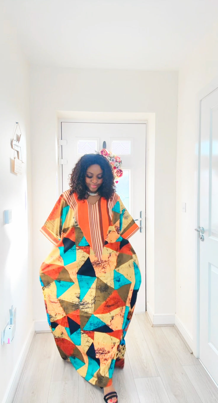 Arike Asooke V-Neck Reversible Ankara Boubou