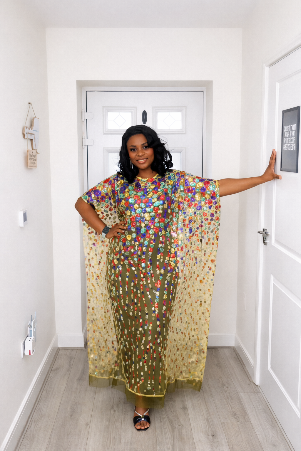 Iremide Yellow Boubou Lace (Free inner)