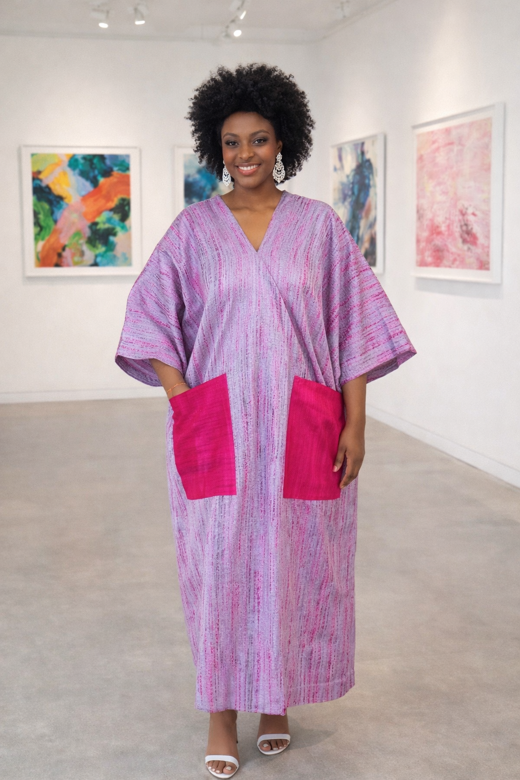Oluyemisi Lilac (Pink Bow) Brocade Boubou