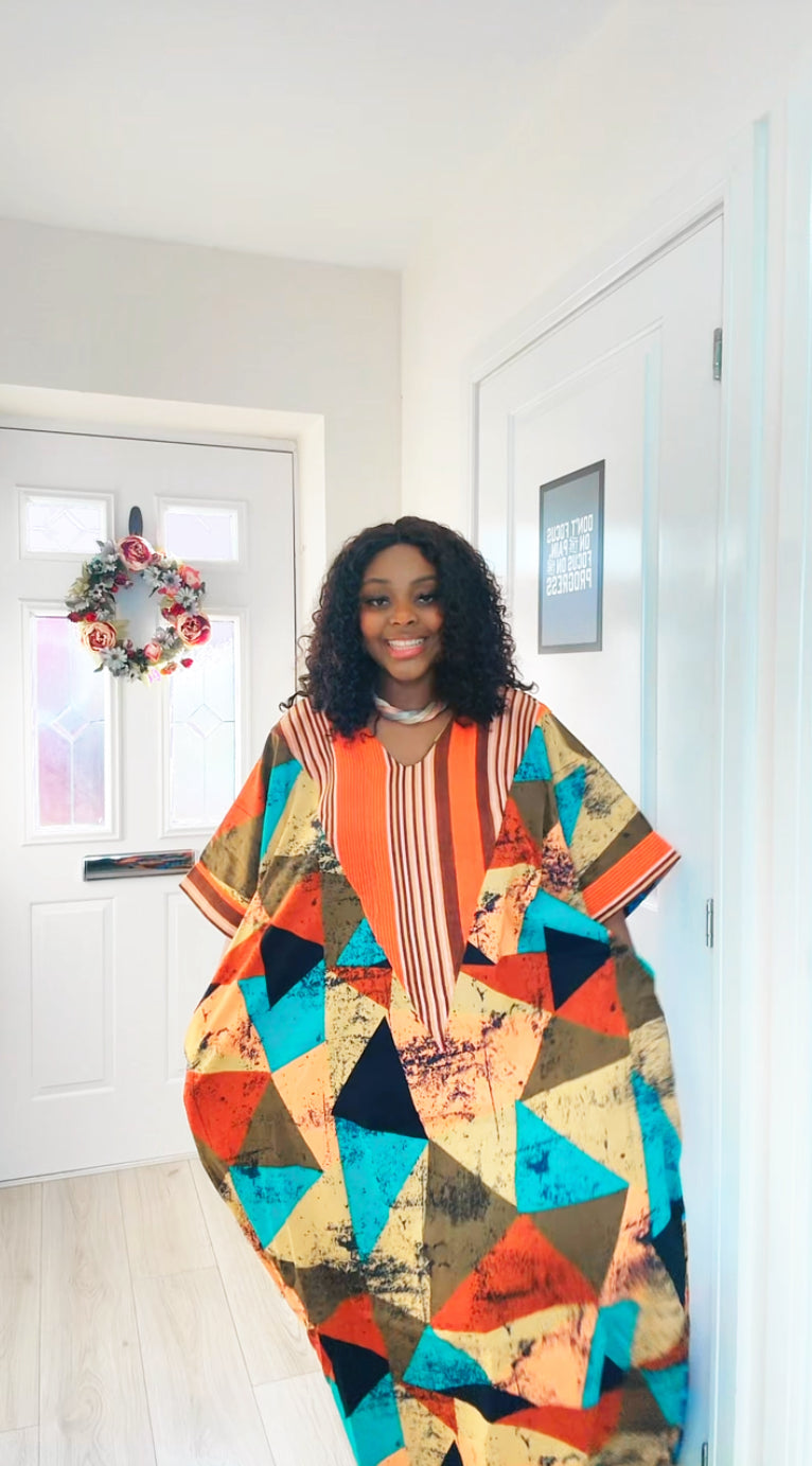 Arike Asooke V-Neck Reversible Ankara Boubou