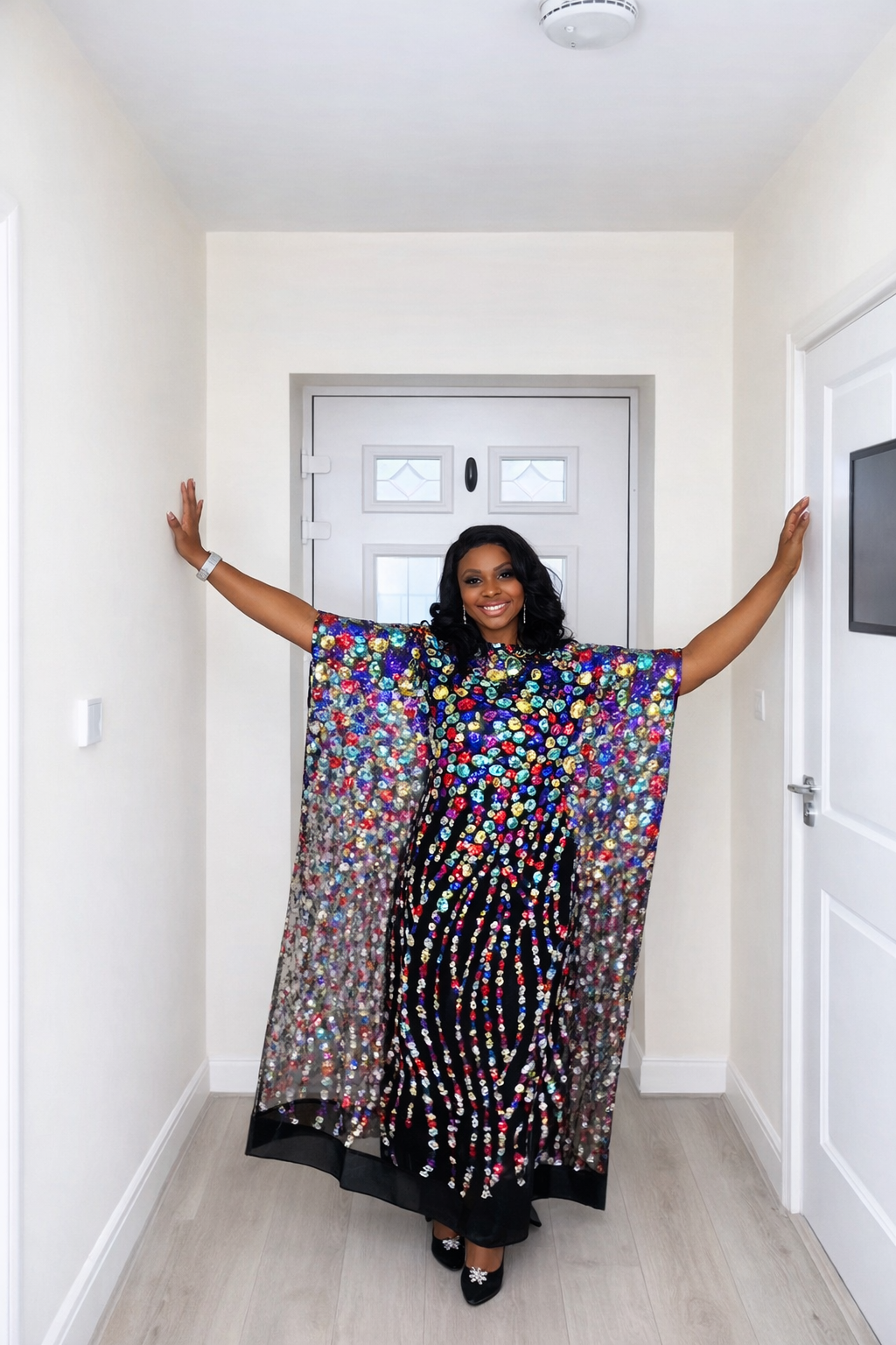 Iremide Black Boubou Lace (Free inner)