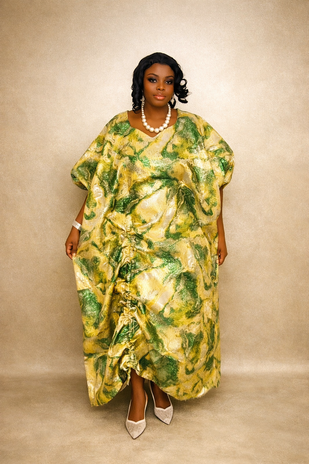 Temitope Yellow Brocade Boubou