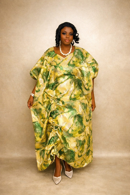 Temitope Yellow Brocade Boubou