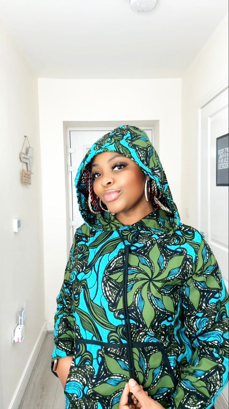Ifeoluwa Hooded Ankara Dress