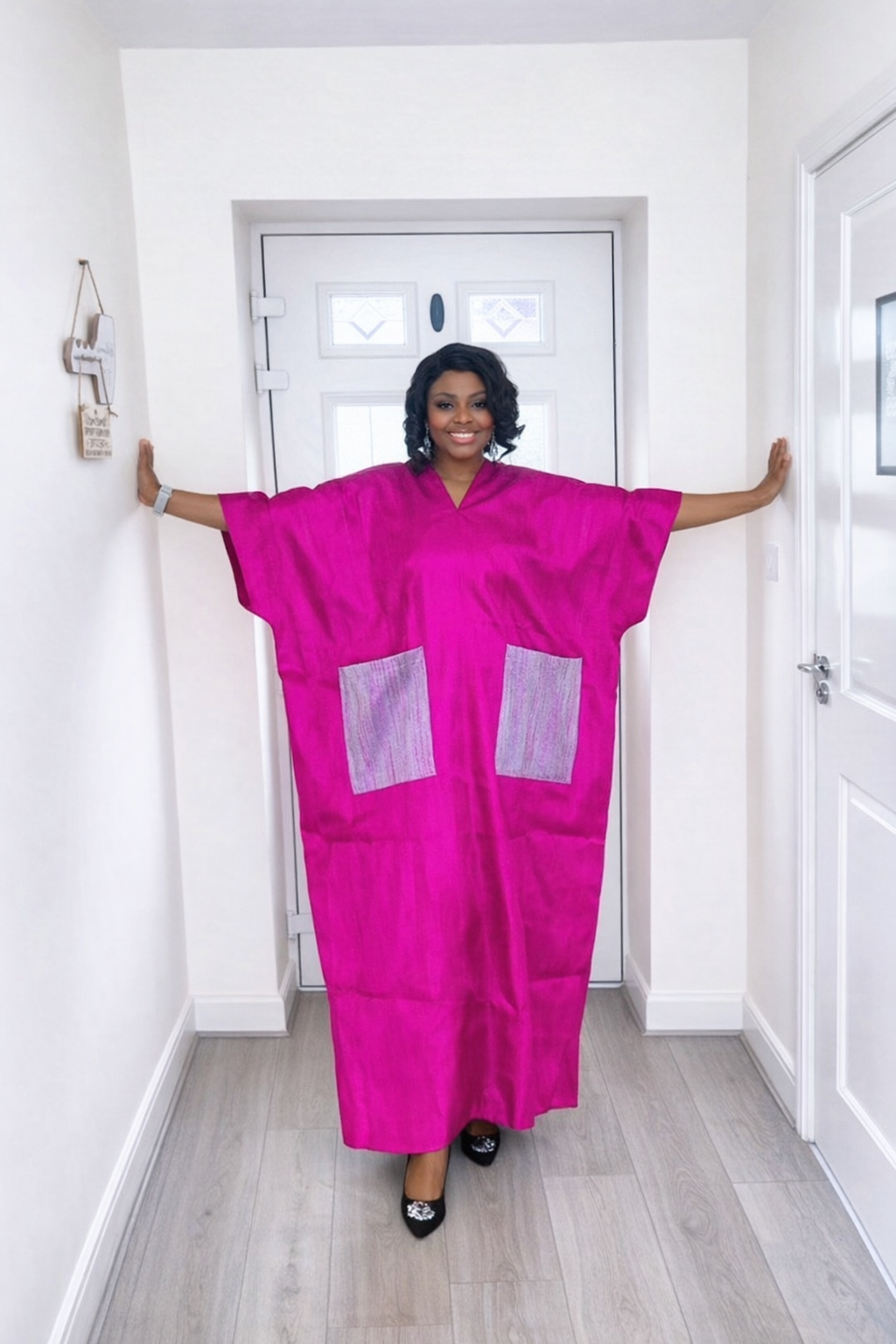 Oluyemisi Fuschia (Lilac Bow) Brocade Boubou