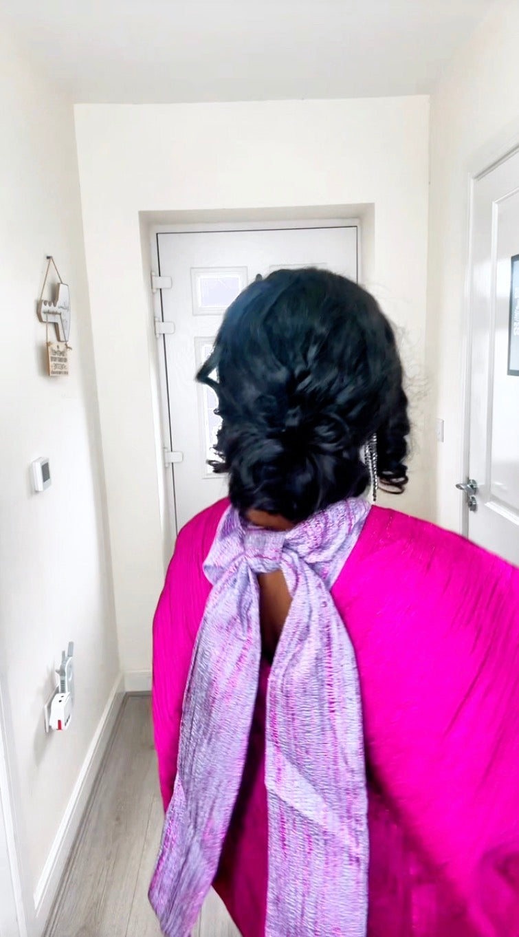 Oluyemisi Fuschia (Lilac Bow) Brocade Boubou