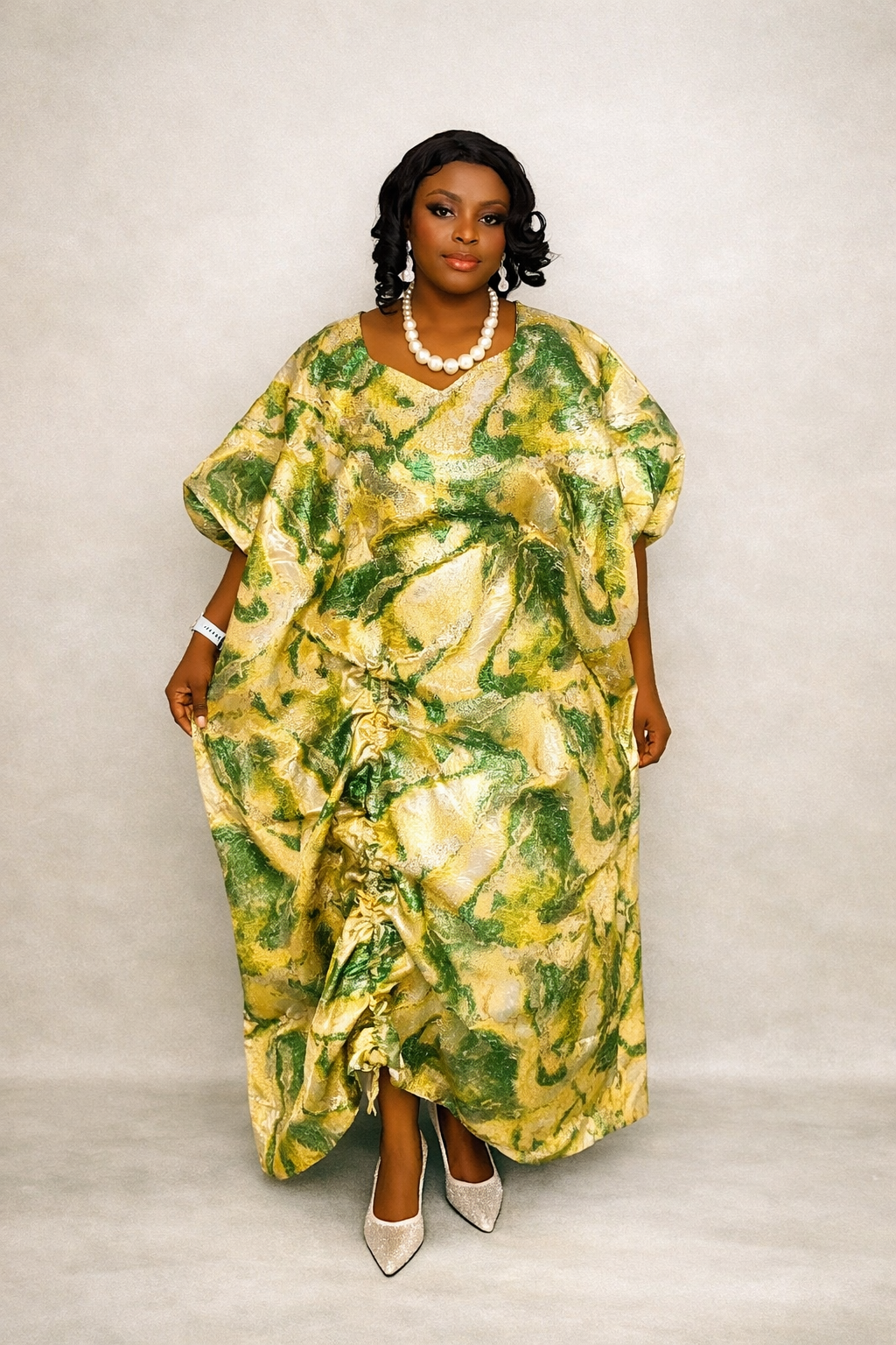 Temitope Yellow Brocade Boubou