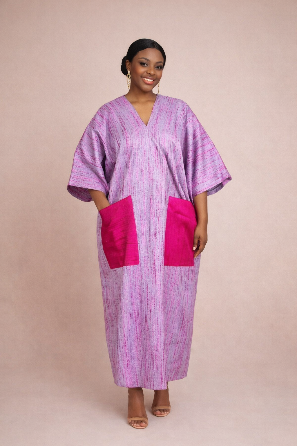 Oluyemisi Lilac (Pink Bow) Brocade Boubou