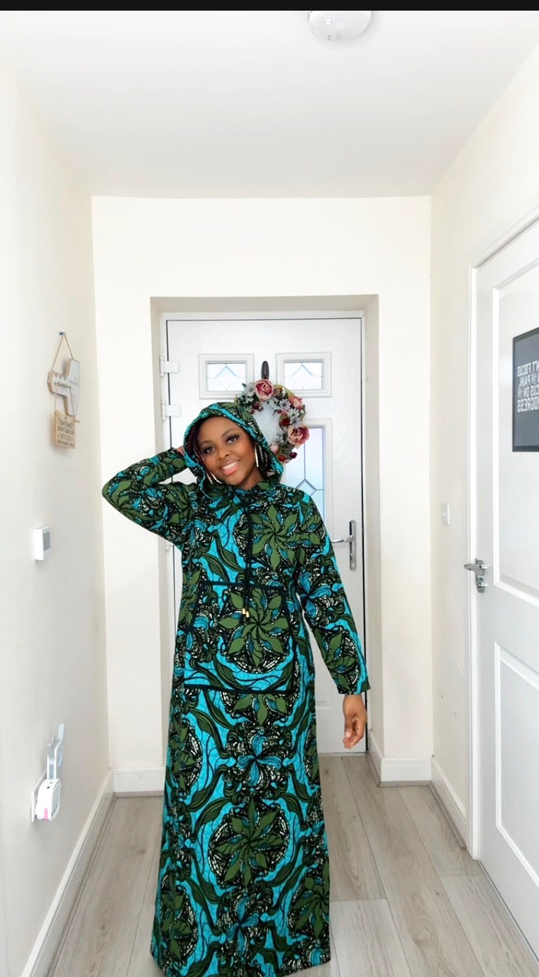 Ifeoluwa Hooded Ankara Dress