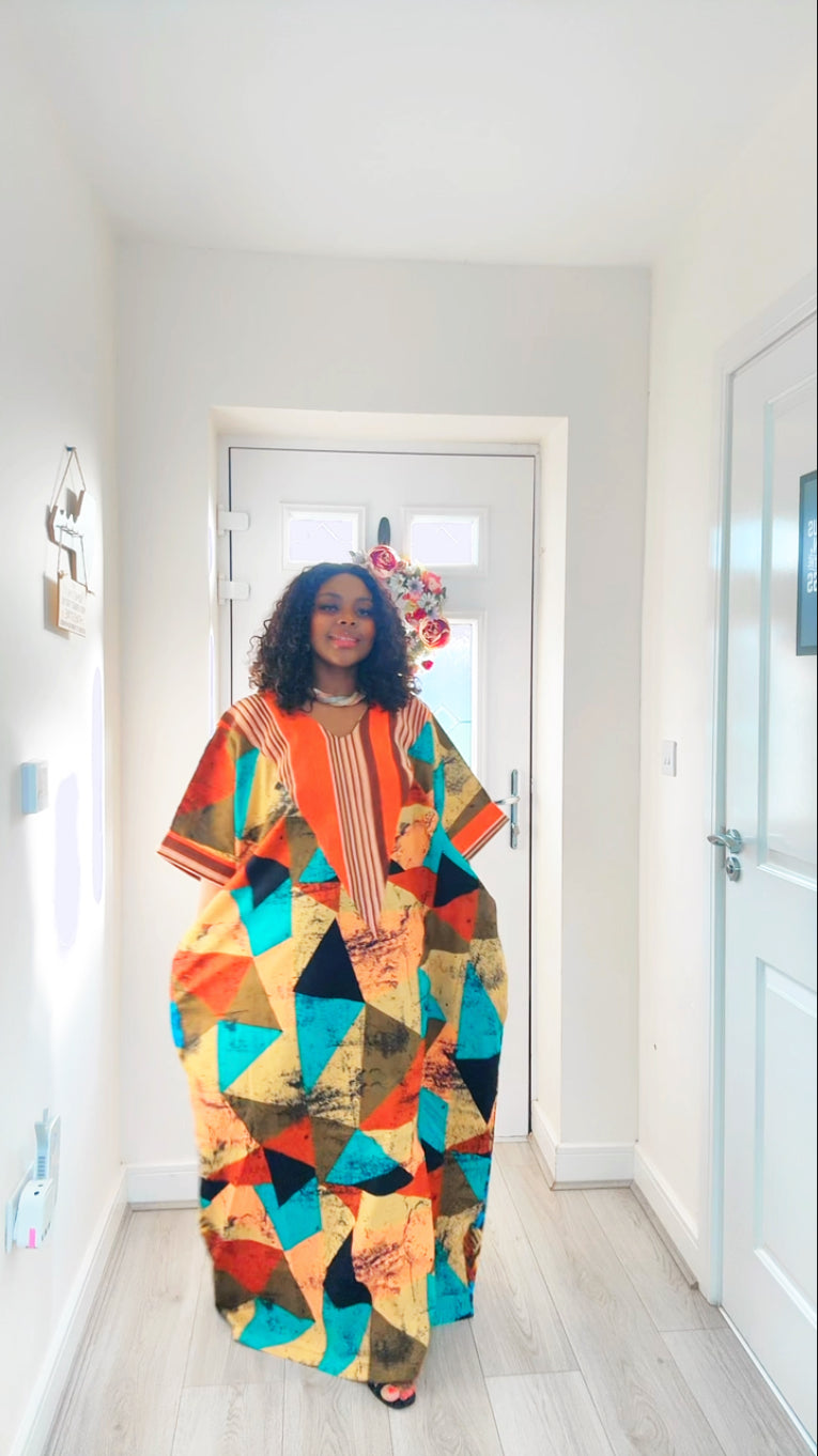 Arike Asooke V-Neck Reversible Ankara Boubou