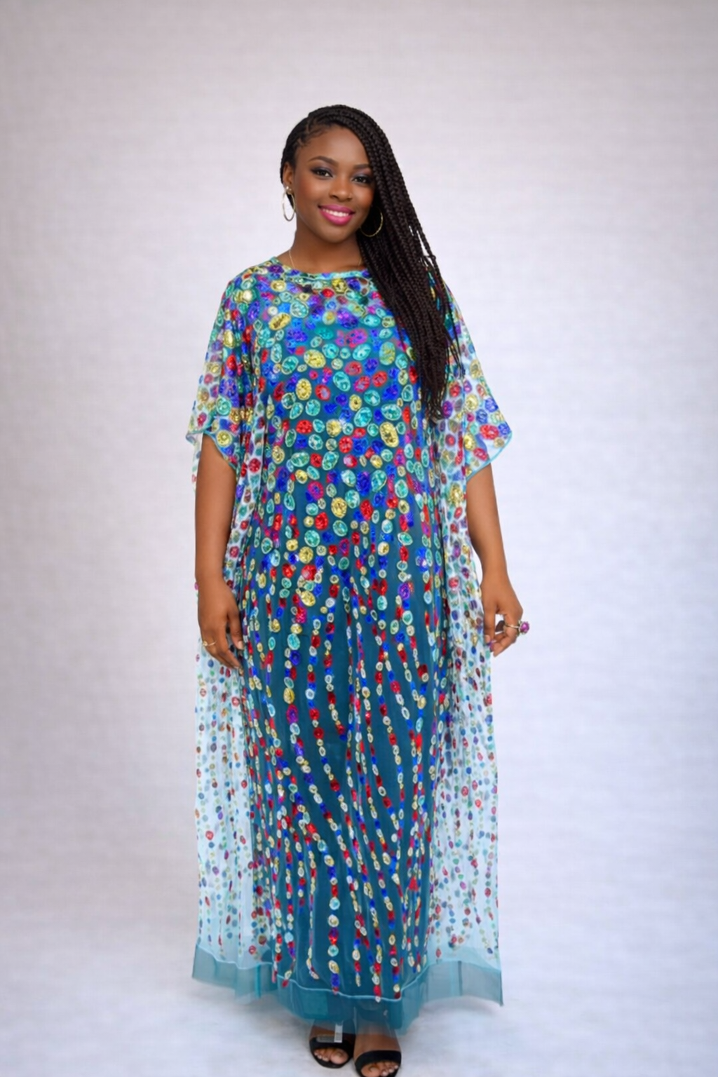 Iremide Turquoise Boubou Lace (Free inner)