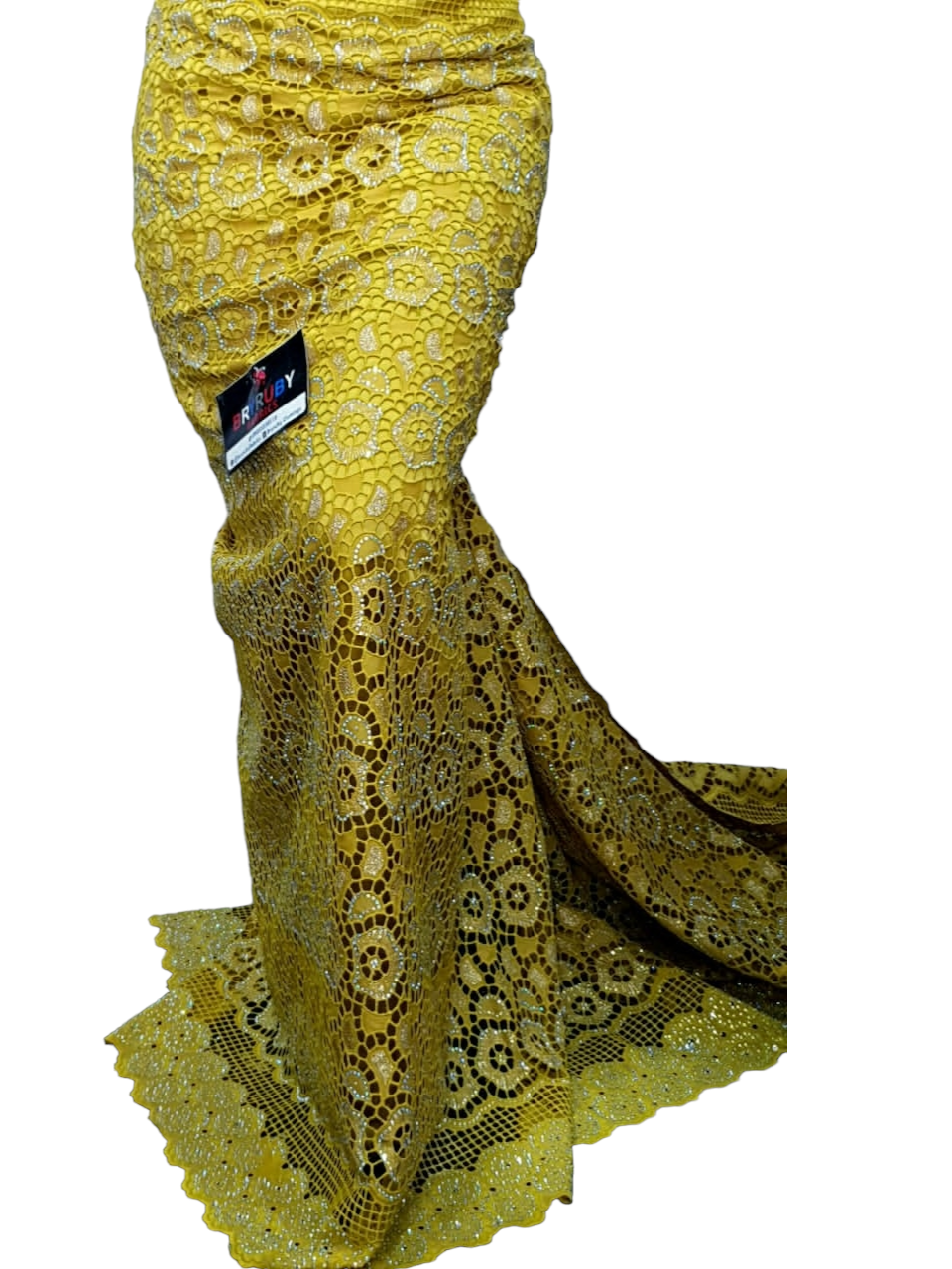 Andrea Swiss Cotton Lace - Mustard & Gold  - SCL02F