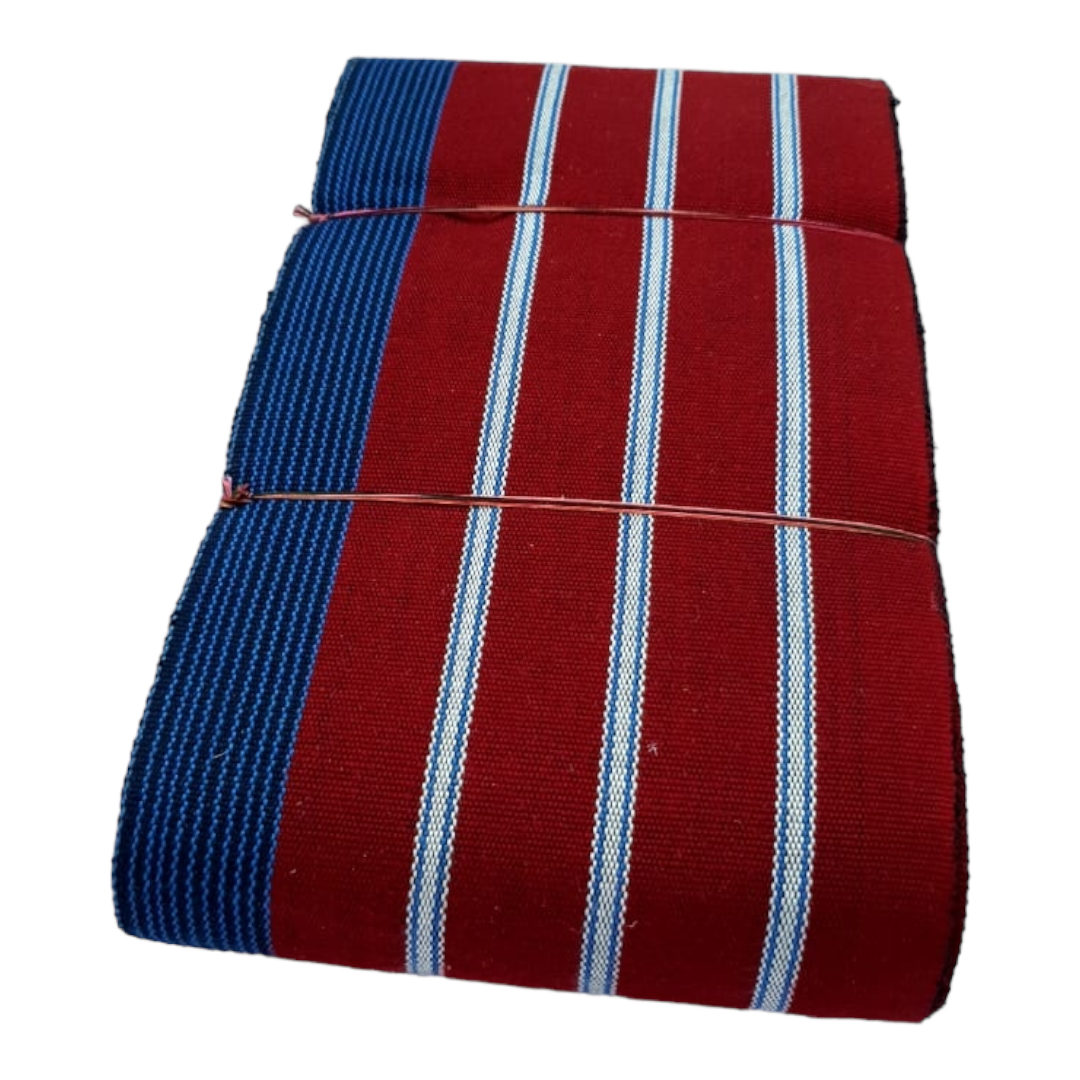 Asooke Headtie Wine & Blue stripes Cotton