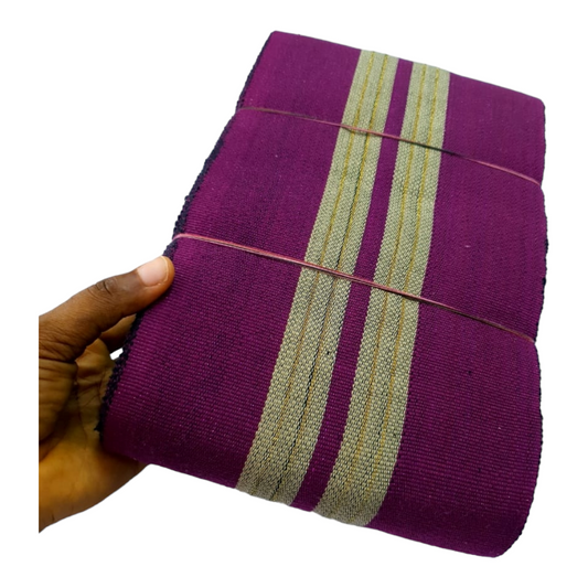 Asooke Cotton Magenta Gold stripe