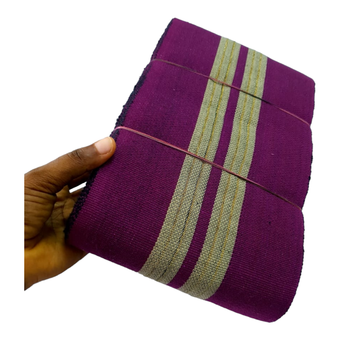 Asooke Cotton Magenta Gold stripe