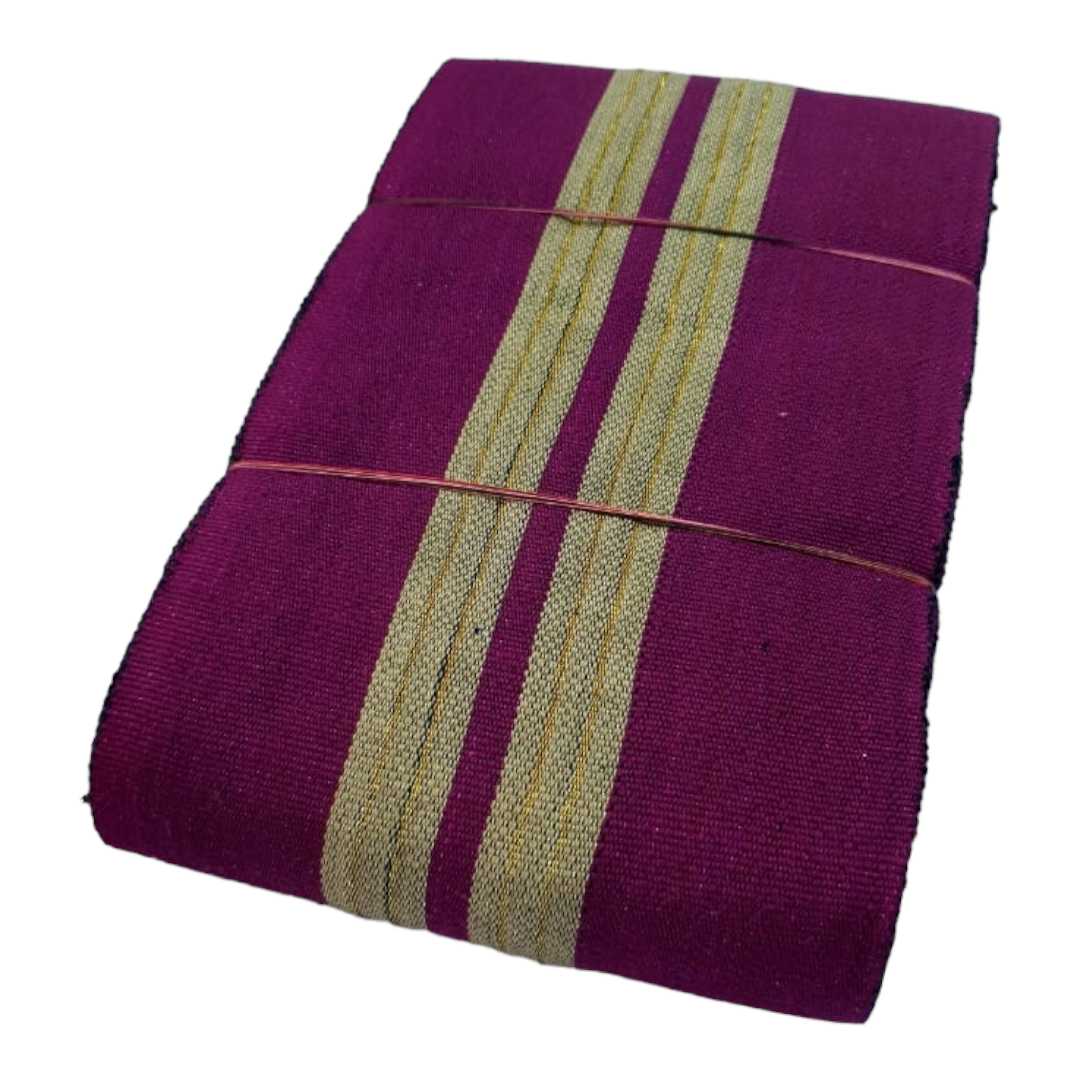 Asooke Cotton Magenta Gold stripe