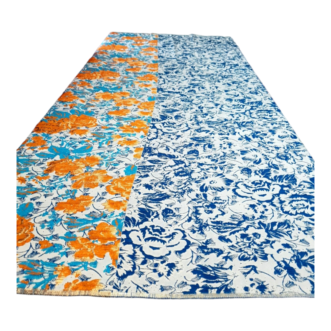 Nairobi Orange Blue Brocade BR01B