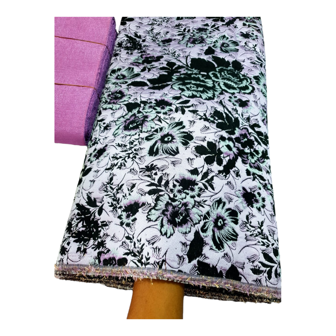 Nairobi Lilac Black Brocade BR01A