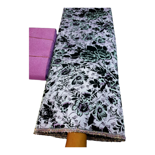 Nairobi Lilac Black Brocade BR01A