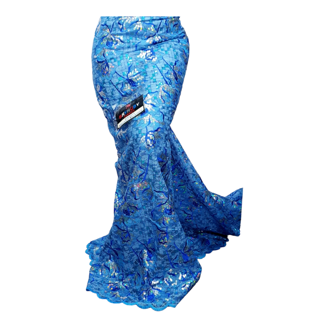 Jada SkyBlue Sequins Net Lace SNL08A