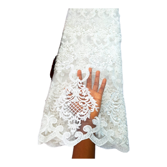 Ava Off White Beaded Lace BTL09B