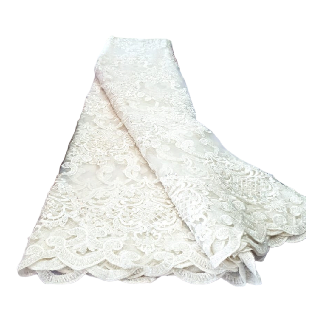 Ava Off White Beaded Lace BTL09B